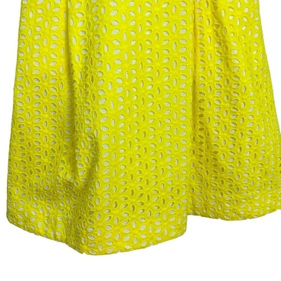 Lilly Pulitzer Yellow Pineapple Juice Flower Eyelet Blossom‎ Straples Dress Sz 2 - Picture 8 of 12